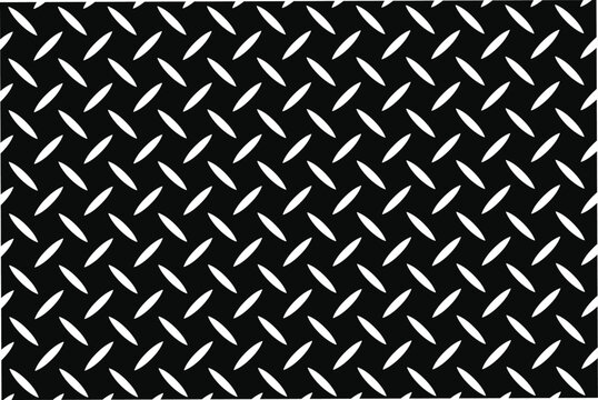 black and white metal tread diamond plate pattern steel texture flat illustration wallpaper background