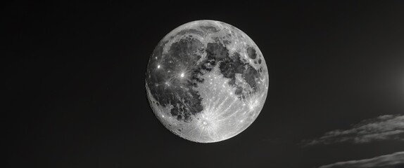 Naklejka premium the moon, lighting up the night sky with its tranquil beauty