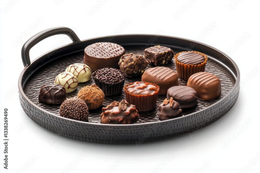 Aufkleber artistic array of chocolate indulgence on a tray delighting the senses with an array of flavors and 