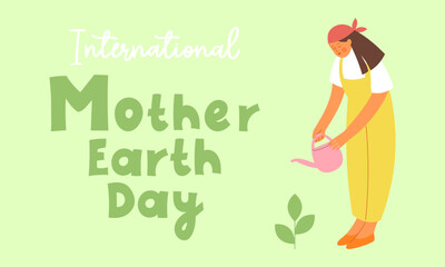 International Mother Earth Day. Horizontal banner