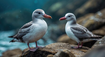 The common murre in an Oceanarium. It is a large auk with a circumpolar distribution, found in low-Arctic and boreal waters.