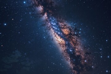 Fototapeta premium Cosmic Night Sky Background Featuring Distant Stars and Galaxy Texture