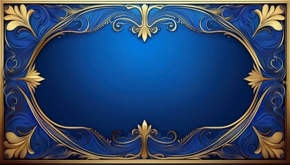 Blue background with gold frame. Generated image