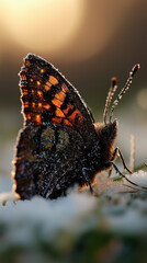 Obraz premium commas laying in the snow, award winning photo Generative AI 