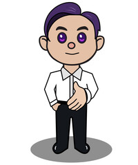 officer business man men character figure boss teacher seller hand sake contract thankyou thank smile handsome boy cartoon chibi vector element stock design