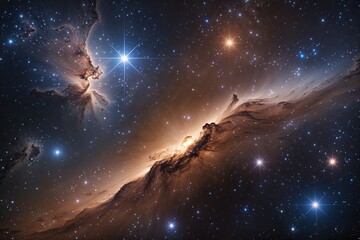 Fototapeta premium Stunning Nebulae and Shining Stars Brighten the Universe
