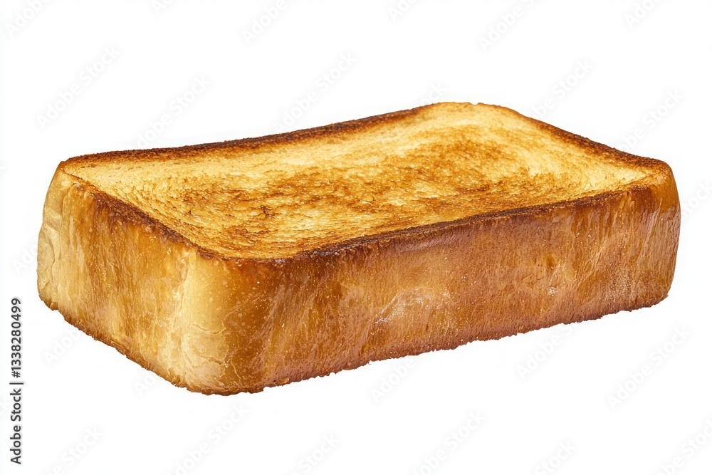 Poster single slice of golden toast illuminated against a plain backdrop with crisp edges and tantalizing t