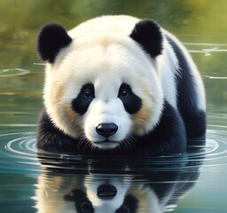 Fototapeta premium Illustration of wild animal panda.