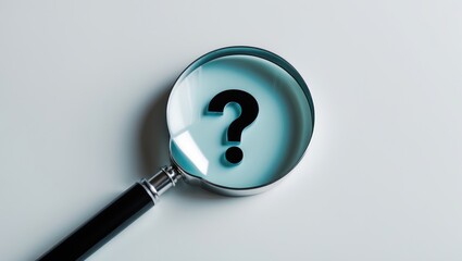 Magnifying glass and question mark symbol icon. Problem and root cause analysis idea.