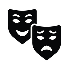 Get a sight of this unique glyph icon of comedy masks