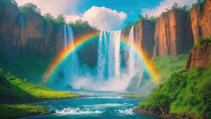The waterfall is the largest curtain of water globally.