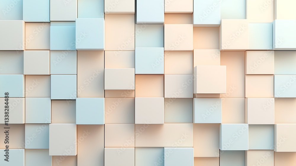 Poster abstract cubes background texture in soft tones modern design artistic environment aerial view