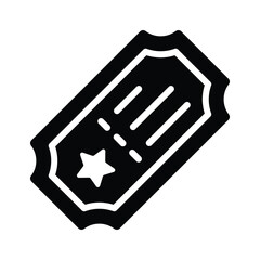 Carnival ticket icon creatively designed in glyph style