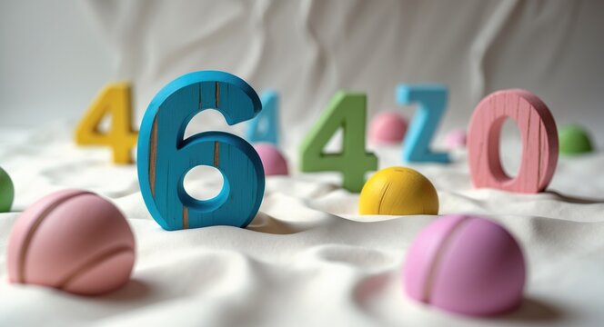 Colorful math numbers on a white background, concept of education and mathematics study and teaching. - Powered by Adobe