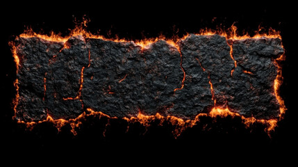 Lava texture with fiery edges, creating dramatic and intense visual effect. cracked surface adds depth and character, perfect for backgrounds or thematic designs