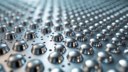 Fototapeta premium Metallic background texture featuring horizontal dots, photographed in close-up.