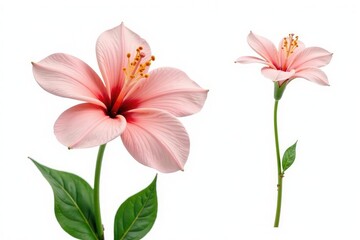 Obraz premium Single isolated plant on white background with intricate details, floral, flowers, isolated