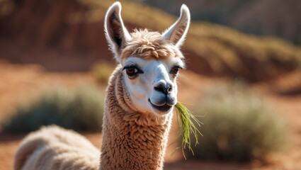 Obraz premium Llama in isolated location