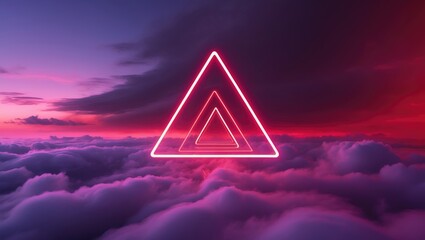 Neon red triangles in the clouds.