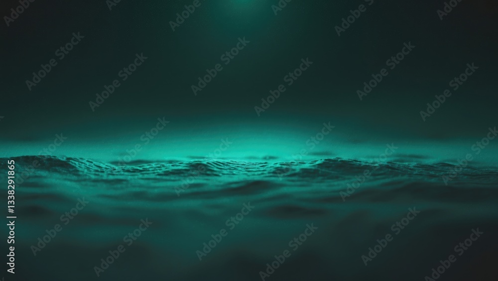 Poster dark green gradient texture background with a bright spot on black, featuring a noise effect, suitab