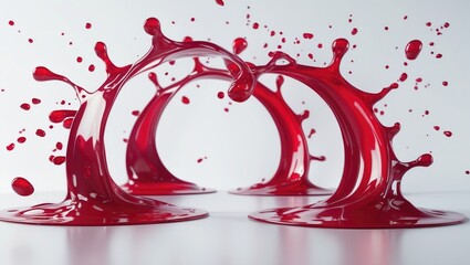 Red wine splash separated on a white background.