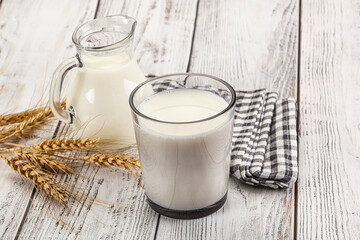 Organic milk in the glass