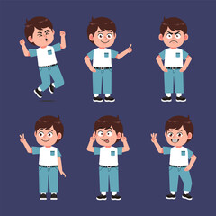 Cute Boy With Brown Hair Cartoon