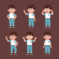 Cute Boy With Brown Hair Cartoon