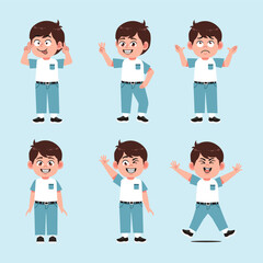 Cute Boy With Brown Hair Cartoon