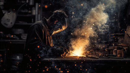 Welder at work