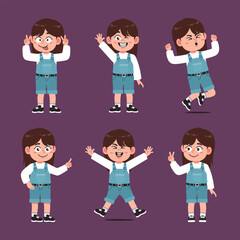 Cute Girl With Brown Hair Cartoon