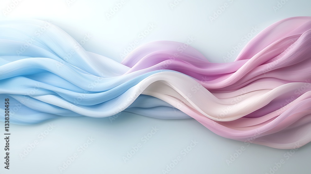 Poster artistic view of flowing soft pastel textures in a serene digital environment