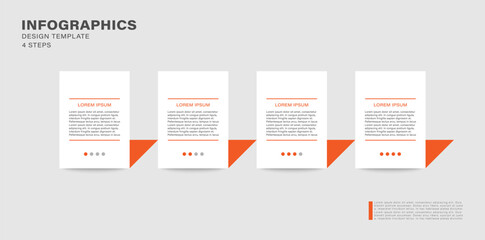 Minimalistic infographics design template with 4 steps or options