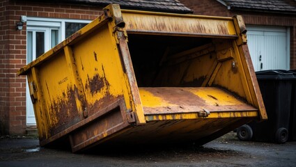 Obraz premium Large rusted yellow skip container