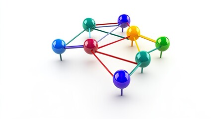 Obraz premium Dynamic Network Graph Representation of Connections in a Digital Environment
