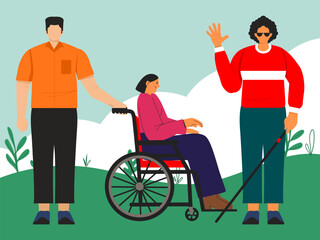 Disable Aid Concept Illustration Stylish and Beautiful