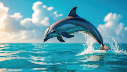 Fototapeta premium Dauphin dolphin bottlenose whale marine flipper cetacean