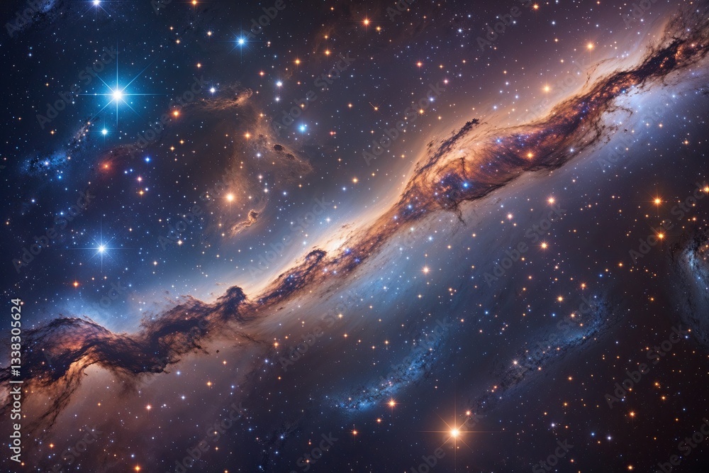 Wall mural stunning galaxy background featuring nebulae cosmic elements and bright stars in the universe