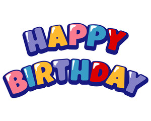 happy birthday text,happy birthday. greeting card with lettering and confetti	
