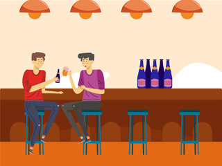 Bar Concept Illustration Stylish and Beautiful