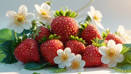 freshness garden ripe strawberries