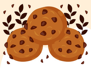 Chocolate Chip Cookie Concept Illustration Stylish and Beautiful