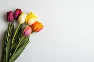 Fototapeta premium Vibrant tulips for a spring feel, by AI