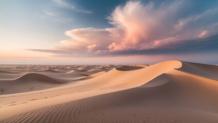 Stunning sand dunes beneath a remarkable cloudy sky