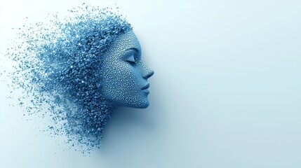 Artistic Representation of a Blue Faced Figure