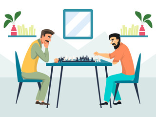 Chess Game Concept Illustration Stylish and Beautiful