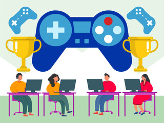 Game Tournament Concept Illustration Stylish and Beautiful