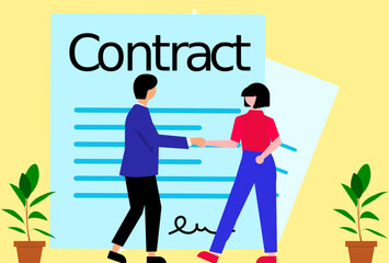 Contract Concept Illustration Stylish and Beautiful