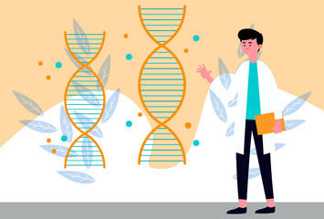 Genetic Comparation Concept Illustration Stylish and Beautiful
