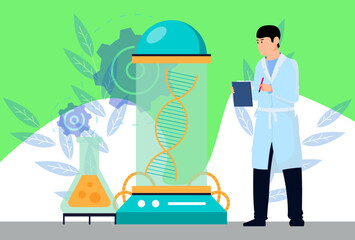Genetic Engineering Concept Illustration Stylish and Beautiful